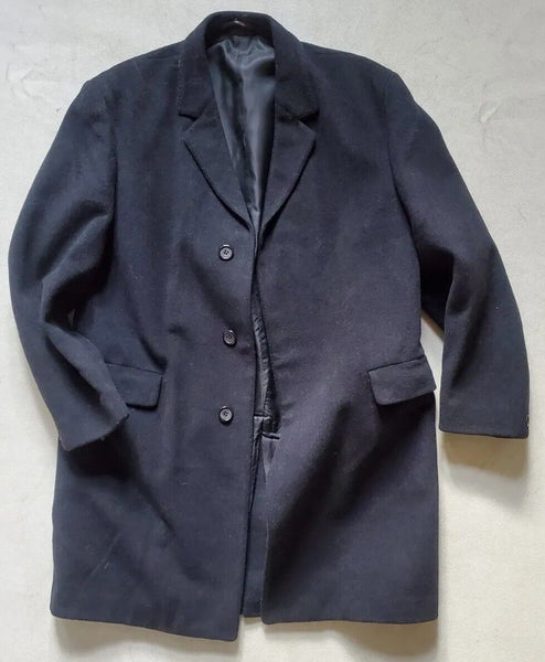 Vintage Overcoat Trench Coat Mens M Rare Mink Wool Blend Charcoal Grey