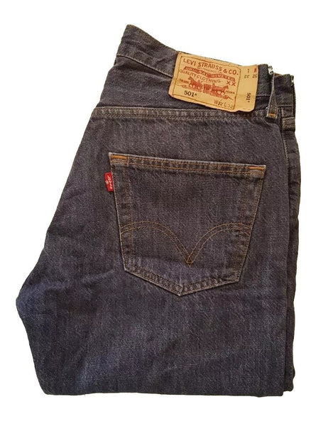 LEVIS 501 JEANS Mens W 32 L 27 Regular Fit Blue Denim Red Tab Vintage