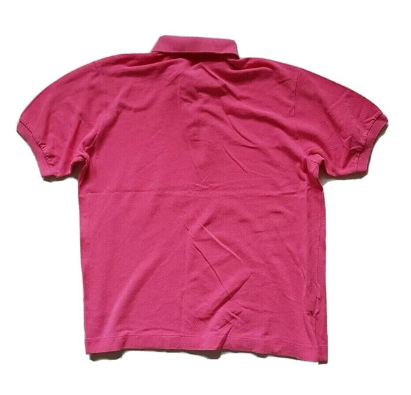 LACOSTE Polo Shirt Mens 6 L Regular Fit Hot Pink Iconic Croc Devanlay