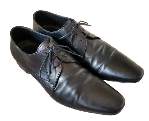 Hugo Boss Shoes Kensington Derby Mens Uk 10 Eu 45 Black Leather Italy Rrp £289