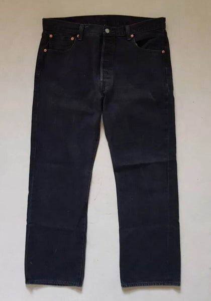 LEVIS 501 Jeans Mens W 36 L 30 Classic Fit Vintage Black Denim Red Tab