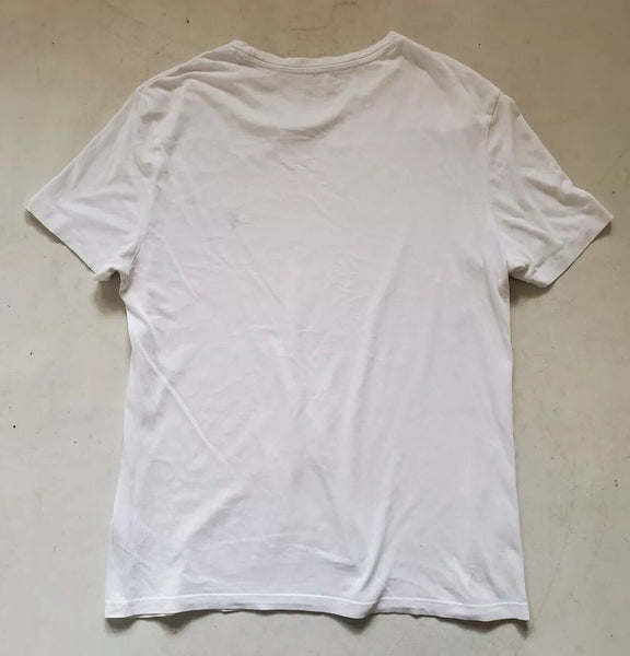 ALL SAINTS T Shirt Tshirt Mens M White Cotton Embroidered Logo Iconic Crew