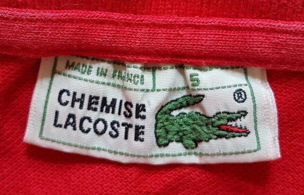 LACOSTE Polo Shirt Mens 5 M Regular Fit London Bus Red Iconic Croc Devanlay