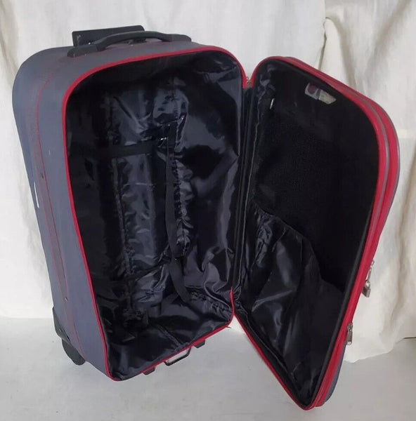 FIORE Suitcase Size L Hybrid 2 Wheels Lock Expandable Lightweight Red Grey