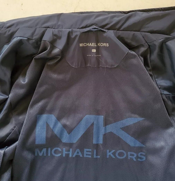 MICHAEL KORS Bomber Jacket Mens XL Teal Blue Black Trim - Mint Condition