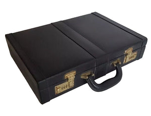 Briefcase Attache Black Leather Combination Locks Vintage 80's