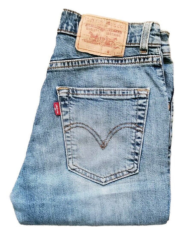 LEVIS 525 Cropped Jeans Womens W26 L24 vintage blue denim red tab