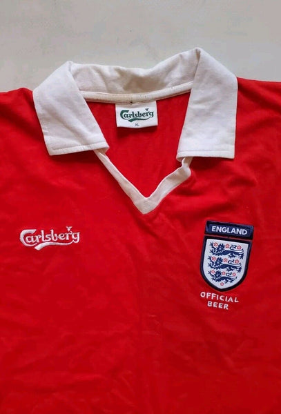 ENGLAND FA Staff Carlsberg Tshirt Polo Mens XL Rare Wembley Steward 2002