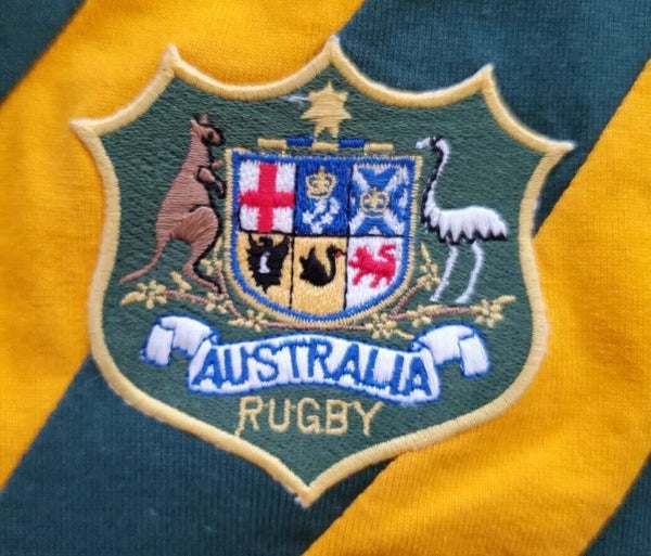 Vintage Australia Rugby Shirt Jersey Mens XL Green Gold 80s Wallabies Crest