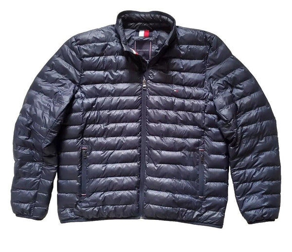 TOMMY HILFIGER Puffer Jacket Coat Mens XL Navy Blue TH Packable Series