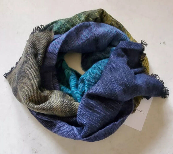 PAUL SMITH SCARF Mens Cashmere Wool XL Size Artist Fade Made in UK