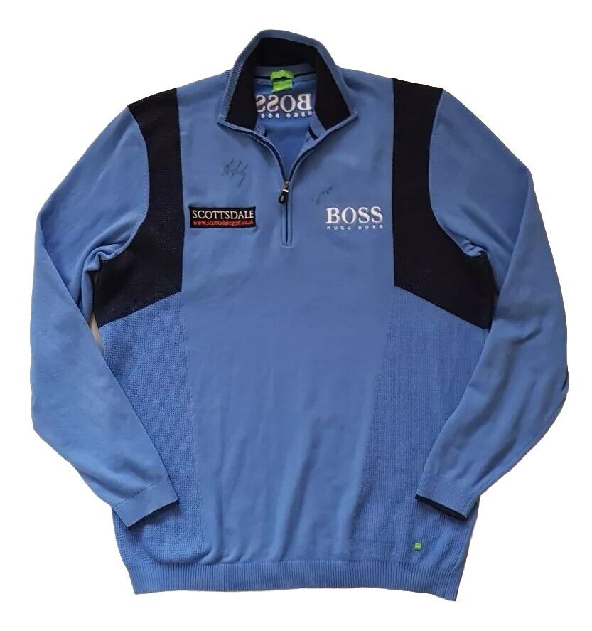 HUGO BOSS Golf Jumper Mens XL Zelchior Pro Quarter Zip Water Repellent - Signed