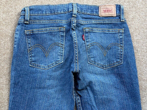 Womens Levis Jeans 518 Bootcut W 28 L 29 Blue Denim Red Tab C7