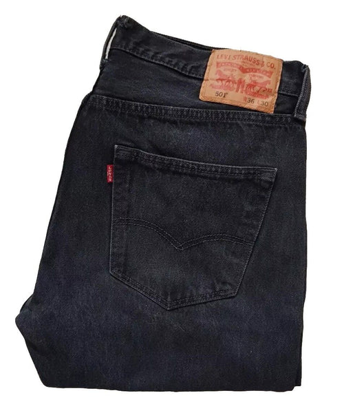 LEVIS 501 Jeans Mens W 36 L 30 Classic Fit Vintage Black Denim Red Tab