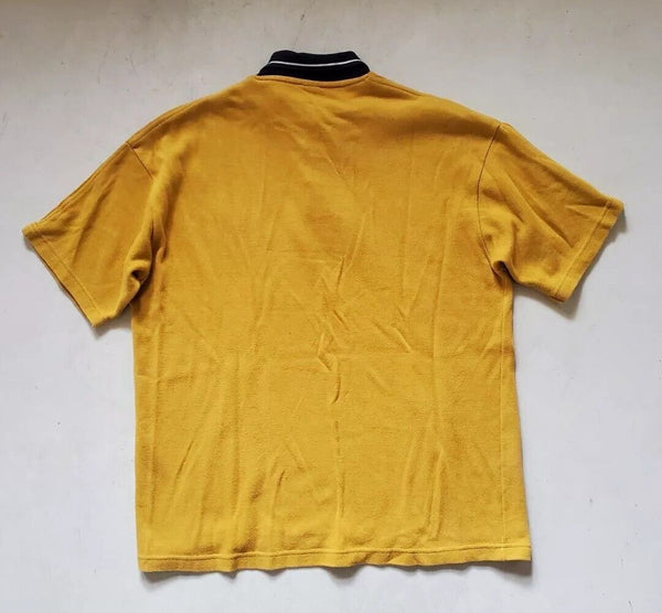 Vintage Levis 501 Polo Shirt Mens XXL Vintage 1980s Made in USA Mustard Navy