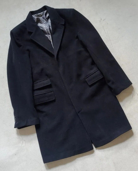 LAKELAND Trench Coat Overcoat Mens M Charcoal Grey Wool Blend