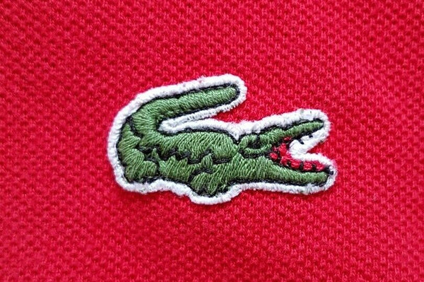 LACOSTE Polo Shirt Mens 5 M Regular Fit London Bus Red Iconic Croc Devanlay