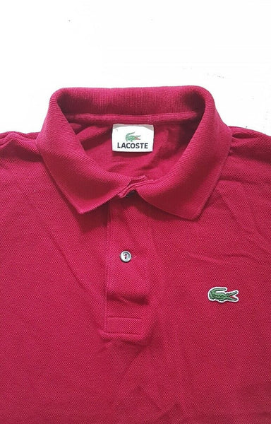 LACOSTE Polo Shirt Mens 3 S Regular Fit Claret Red Iconic Croc Devanlay