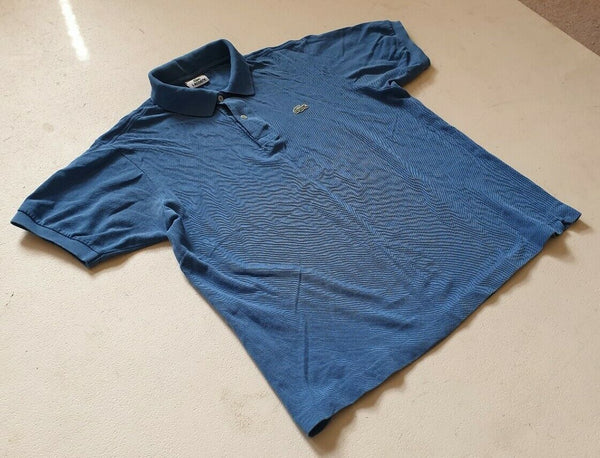 LACOSTE Polo Shirt Mens 5 L Regular Fit Azure Blue Cotton Iconic Croc Devanlay