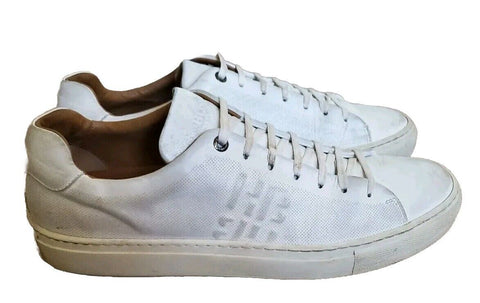 HUGO BOSS Mirage Trainers Mens UK 10 EU 44 White Leather Made In Italy