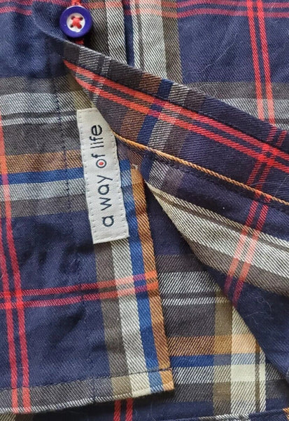 LAMBRETTA Shirt Mens XL Red Blue Broad Check