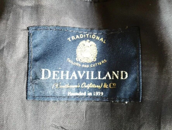 Vintage Dehavilland Overcoat Long Coat Mens L Navy Blue Cashmere Wool