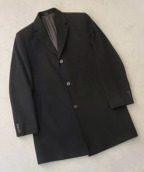 Overcoat Trench Coat By Blazer Mens M Black Wool Blend