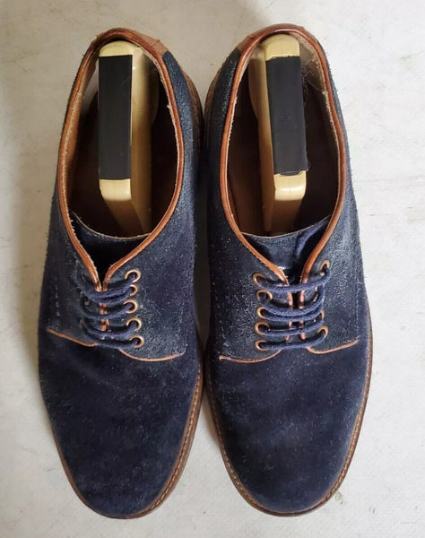 Chapman Moore Shoes Oxfords Mens Uk 9 Blue Suede Tan Leather