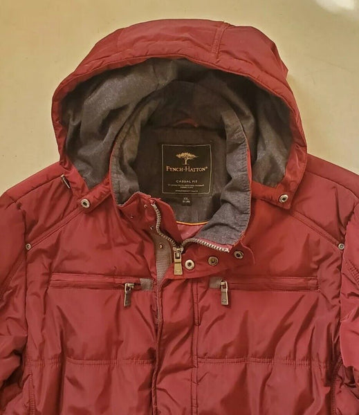 FYNCH HATTON Jacket Coat Puffer Mens XXL Down Filled Metallic Ruby Rrp £290