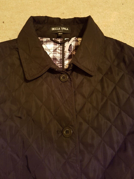 Womens DELLA SPIGA Jacket Diamond Quilted Black Was £180