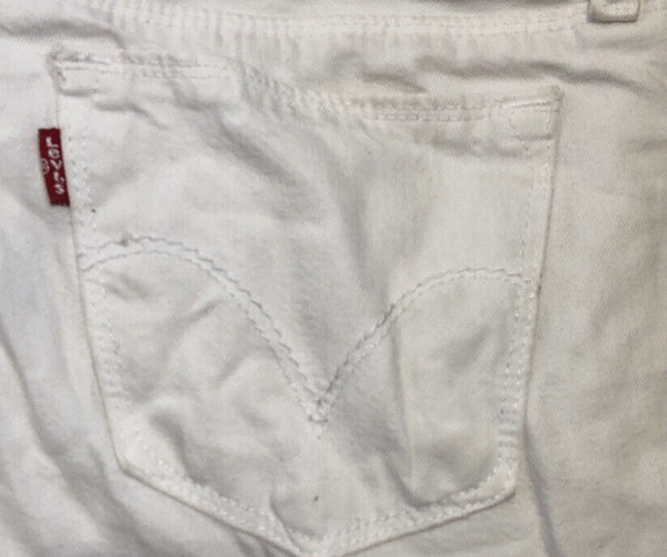 LEVIS 570 JEANS Womens W 30 L 28 WHITE  DENIM STRAIGHT FIT (597)