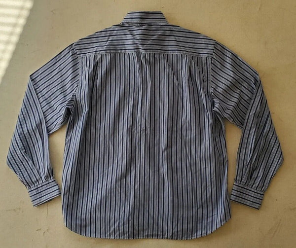 PAUL SHARK SHIRT Mens 44 BLUE STRIPED COTTON REGULAR FIT - AUTHENTIC