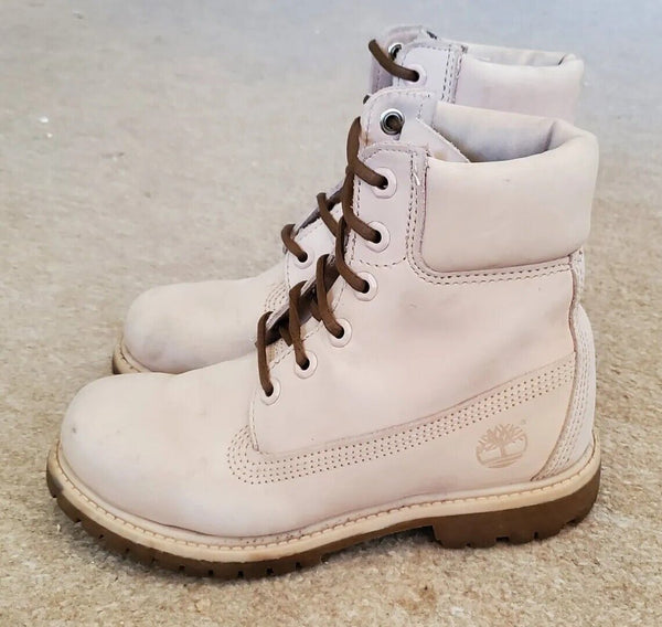 TIMBERLAND BOOTS Womens UK 3 EU 35 Classic 6 Inch Pale Pink Nubuck