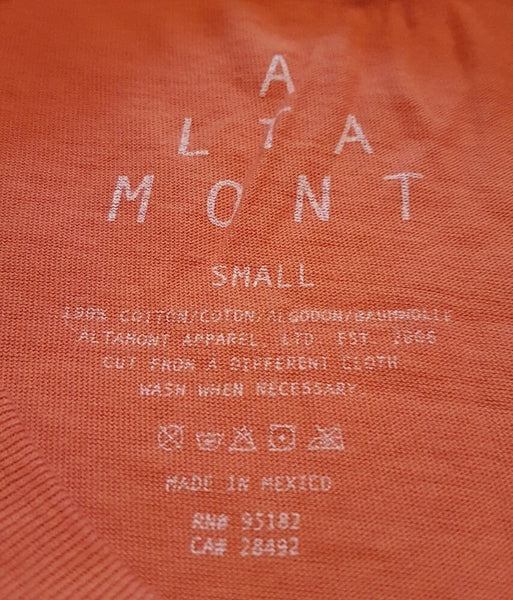 ALTAMONT T SHIRT Mens S Orange Big Logo Rrp £25 Bnwt