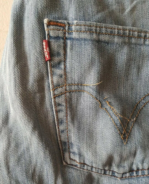 LEVIS 751 JEANS Mens W 34 L 33 VINTAGE BLUE DENIM RED TAB CLASSIC FIT (96)