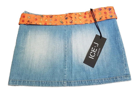 ICEBERG ICE J Skirt Womens UK 12 Blue Cotton Denim Gilmar Made In Italy