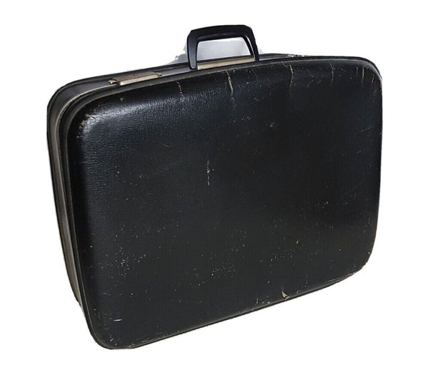 VINTAGE SUITCASE Black Crown Made In UK 1950's Small Size