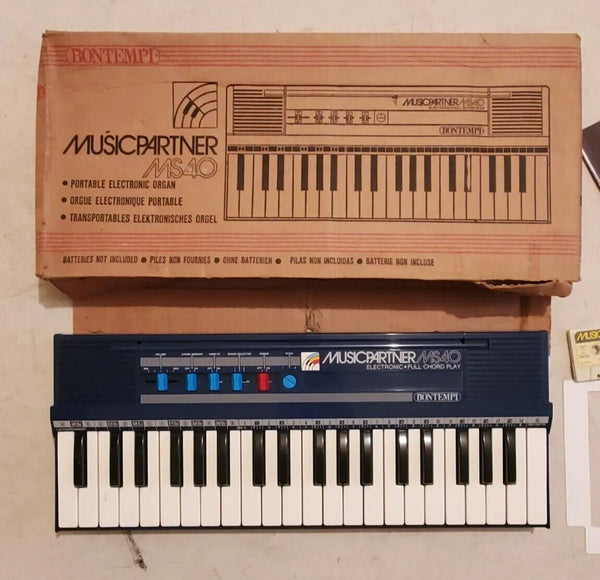 BONTEMPI MUSICPARTNER MS40 Keyboard Blue Vintage 1986 Boxed Fully Tested Mint