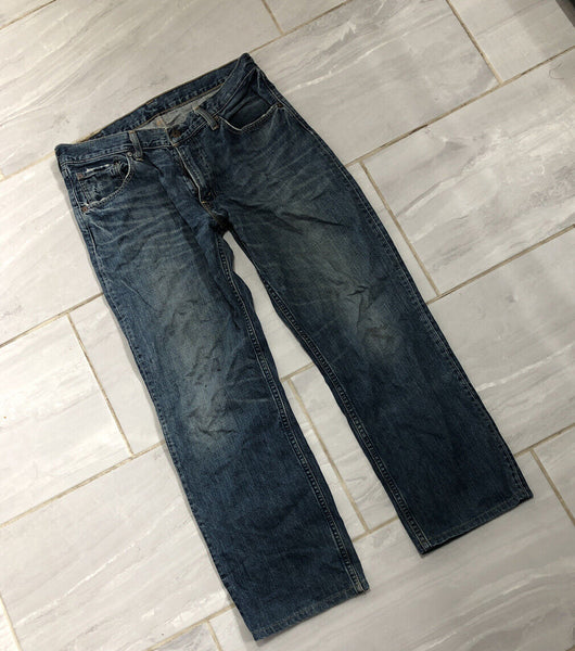 LEVIS 502 Jeans W 34 L 28 Blue Denim Straight Fit Red Tab No 711