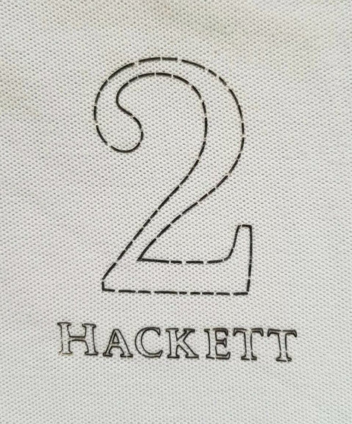 HACKETT Polo Shirt Mens M Embroidered No 2 Duck Egg Blue Cotton Authentic