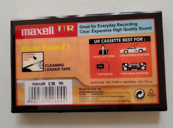 MAXELL UR90 x 6 Normal Position Cassette Tapes New Factory Sealed