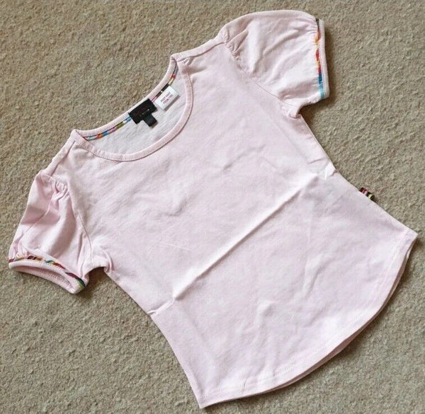 Girls PAUL SMITH Tshirt Baby Grow Age 2 Pink Signature Stripe Age 2 Cotton