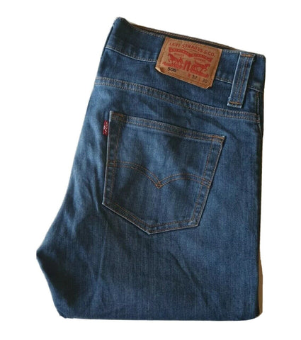 LEVIS 506 JEAN Mens W 34 L 27 VINTAGE BLUE DENIM RED TAB CLASSIC FIT (112)