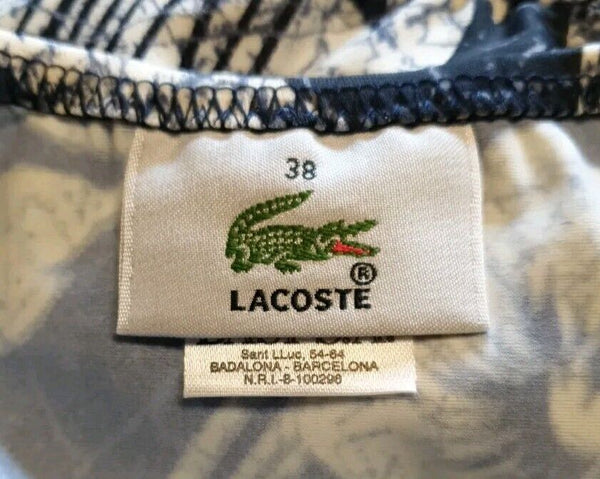 LACOSTE Bikini Swimsuit 2 Piece Halter Neck Size XS Blue Floral New With Pouch