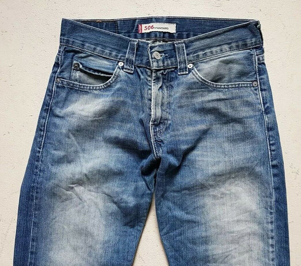 LEVIS 506 JEANS Mens W 31 L 34 BLUE DENIM RED TAB STANDARD FIT (1059)