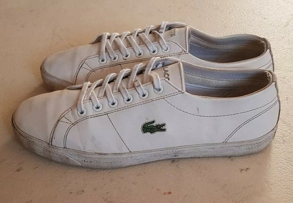 LACOSTE MARCEL TRAINERS Womens UK 5 EU 38 White Leather Iconic Croc RRP £75