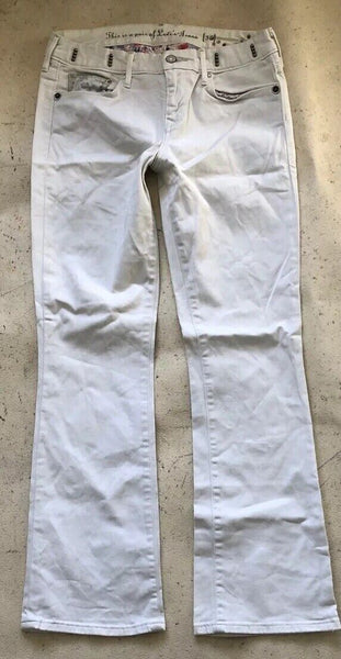 LEVIS 710 JEANS Womens W 30 L 30 WHITE DENIM BOOTCUT FIT RED TAB  no 445