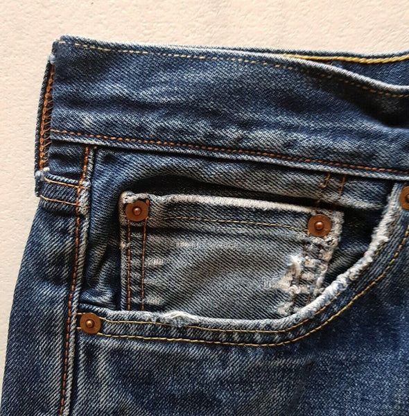 LEVIS 751 JEANS Mens W 32 L 29 VINTAGE BLUE DENIM RED TAB REGULAR FIT (151)