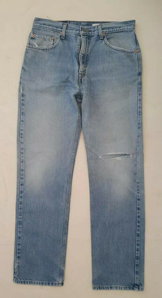 LEVIS 505 JEANS Mens W 34 L 32 CLASSIC FIT BLUE DENIM RED TAB 1357