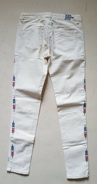 WOMENS ZARA JEANS WHITE DENIM UK 10 SKINNY  W30 RRP £50 NEW WITHOUT TAG